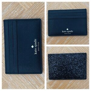 Kate Spade Black Glitter Card Case